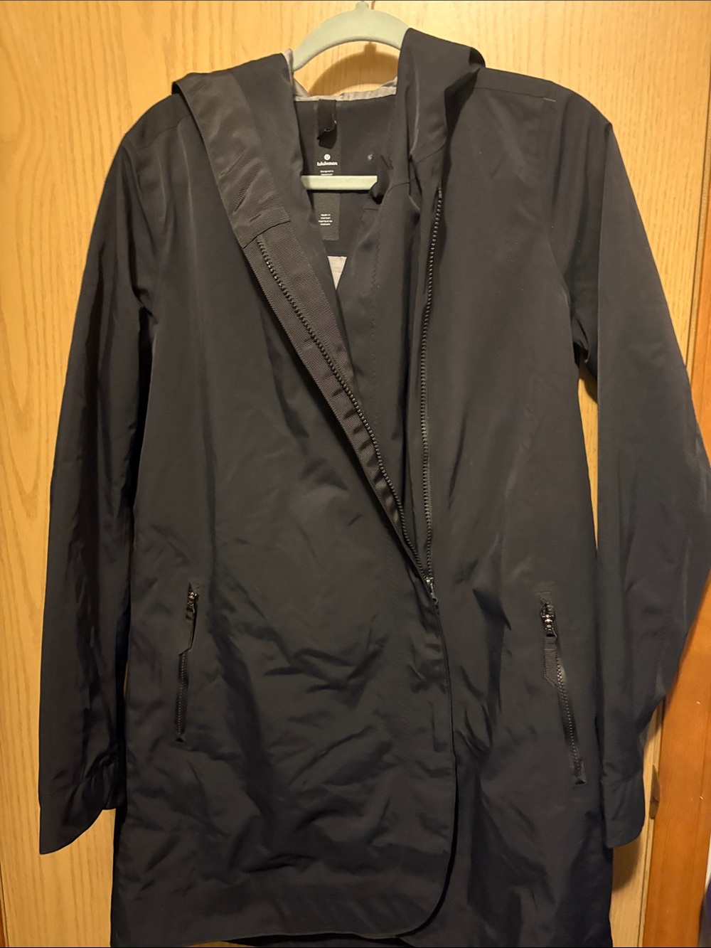 lululemon athletica Black Hooded Trench Coat